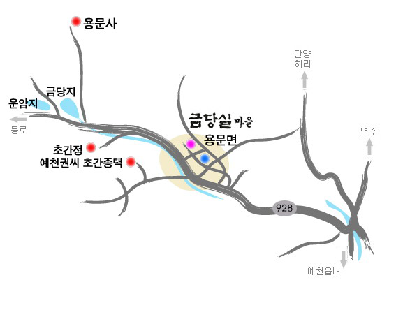금당실마을 지도