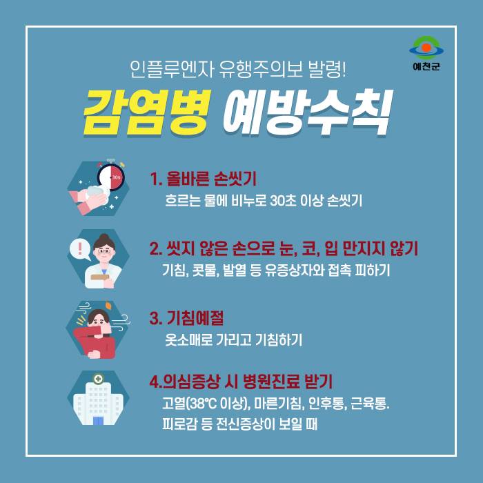 1.인플루엔자 감염병 예방 안전수칙