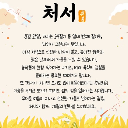 [24절기 열네 번째 절기] '처서'